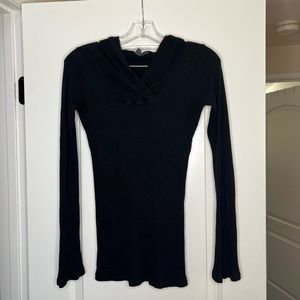 Michael Stars Black Lightweight Hooded Pullover OS